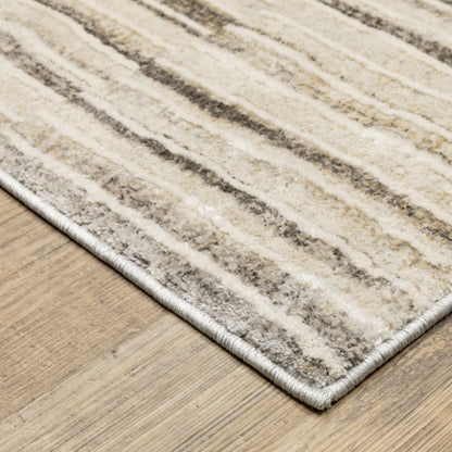 Oliver Stripe Blue/ Grey Cut Pile Rug