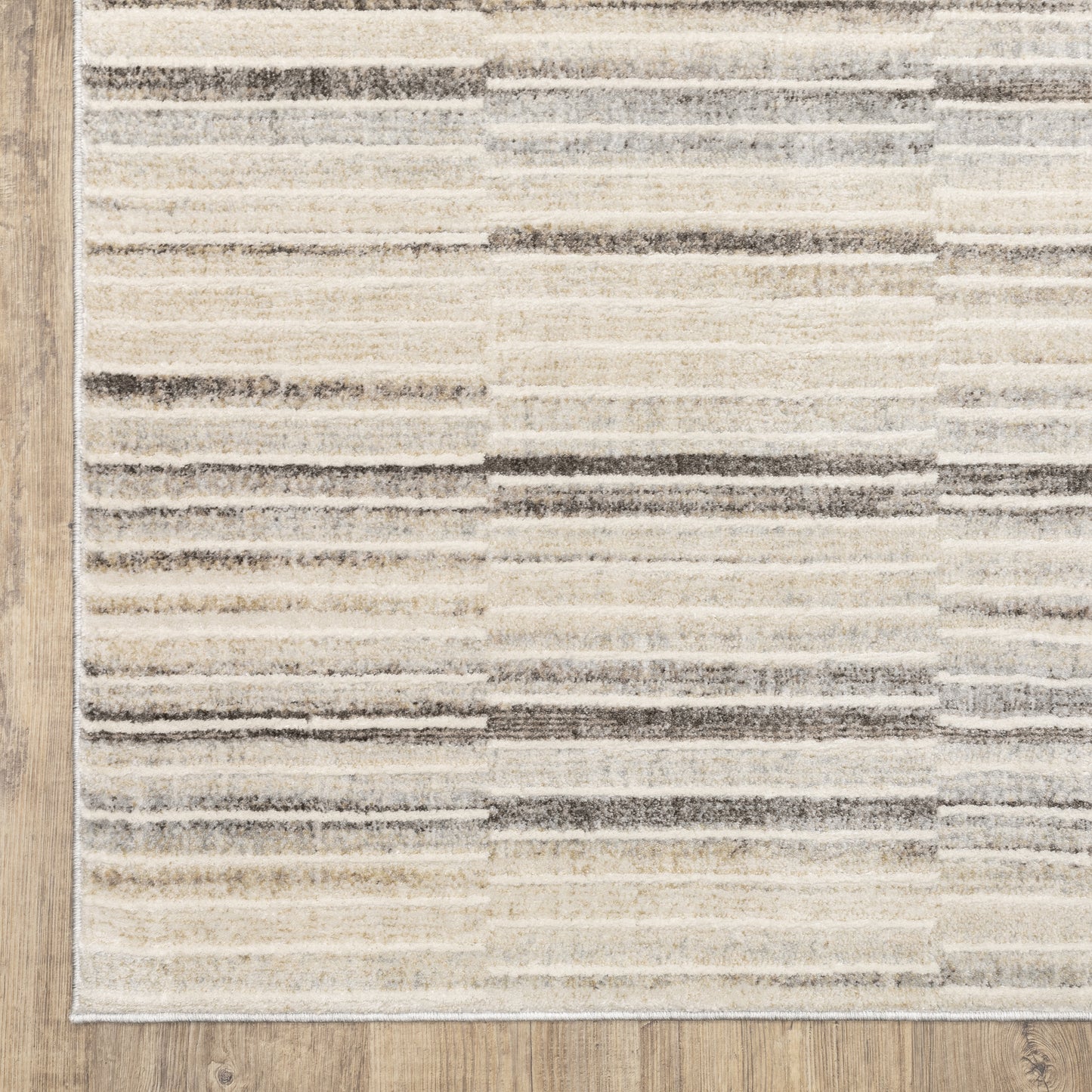 Oliver Stripe Blue/ Grey Cut Pile Rug