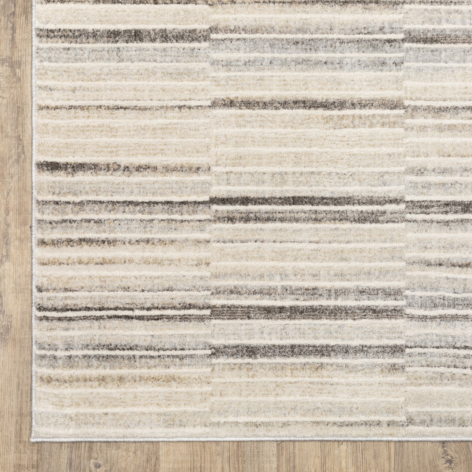Oliver Stripe Blue/ Grey Cut Pile Rug
