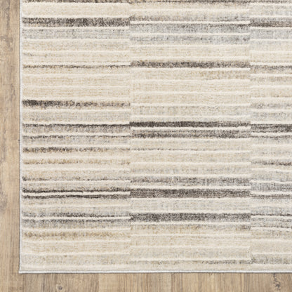 Oliver Stripe Blue/ Grey Cut Pile Rug