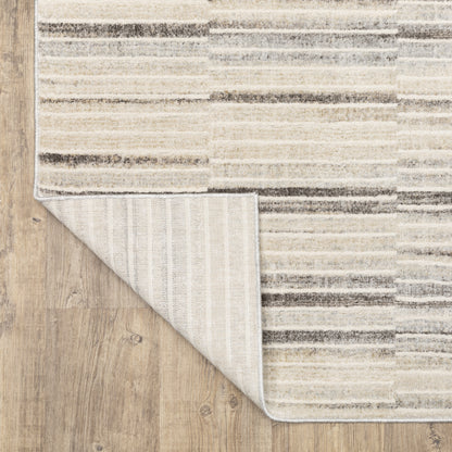 Oliver Stripe Blue/ Grey Cut Pile Rug