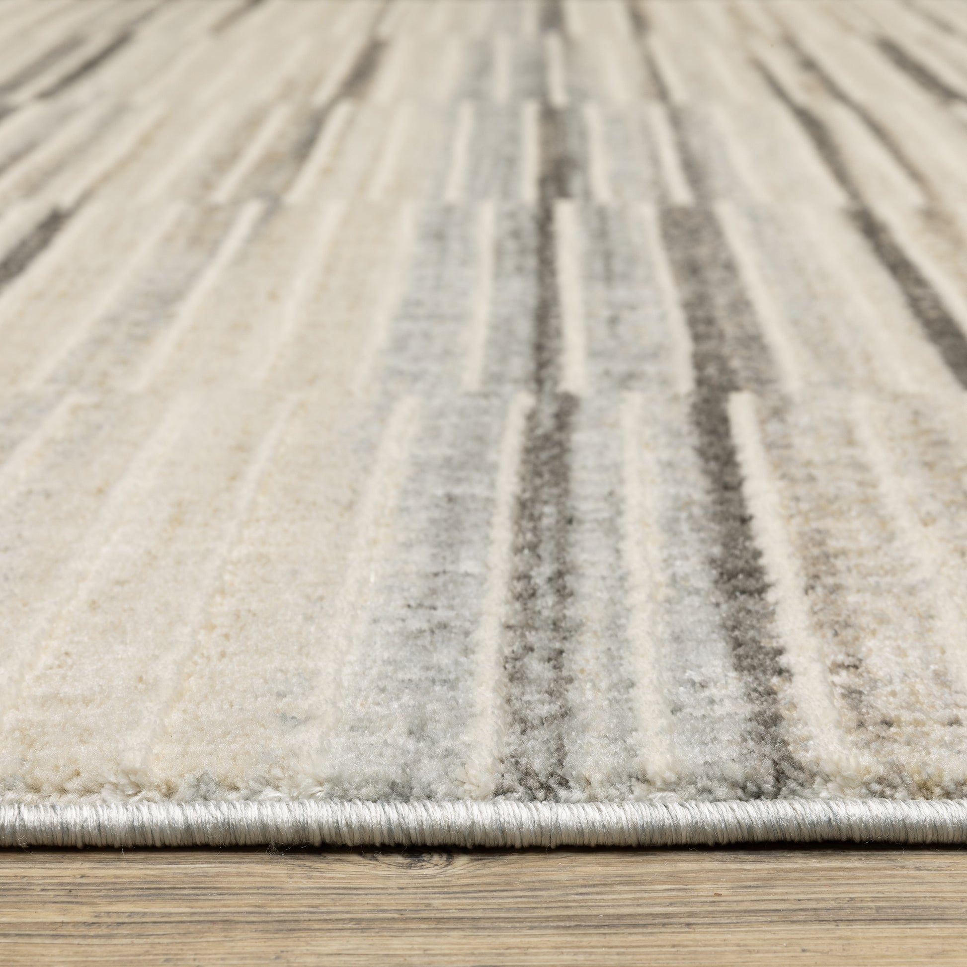 Oliver Stripe Blue/ Grey Cut Pile Rug