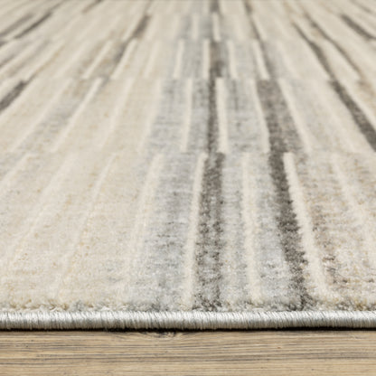 Oliver Stripe Blue/ Grey Cut Pile Rug