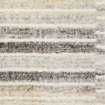 Oliver Stripe Blue/ Grey Cut Pile Rug
