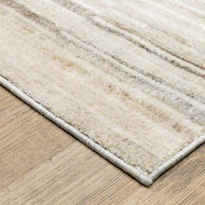 Oliver Stripe Blue/ Rust Cut Pile Rug