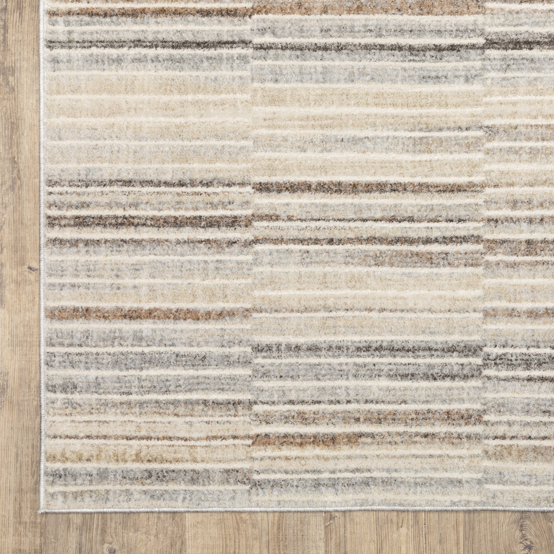 Oliver Stripe Blue/ Rust Cut Pile Rug