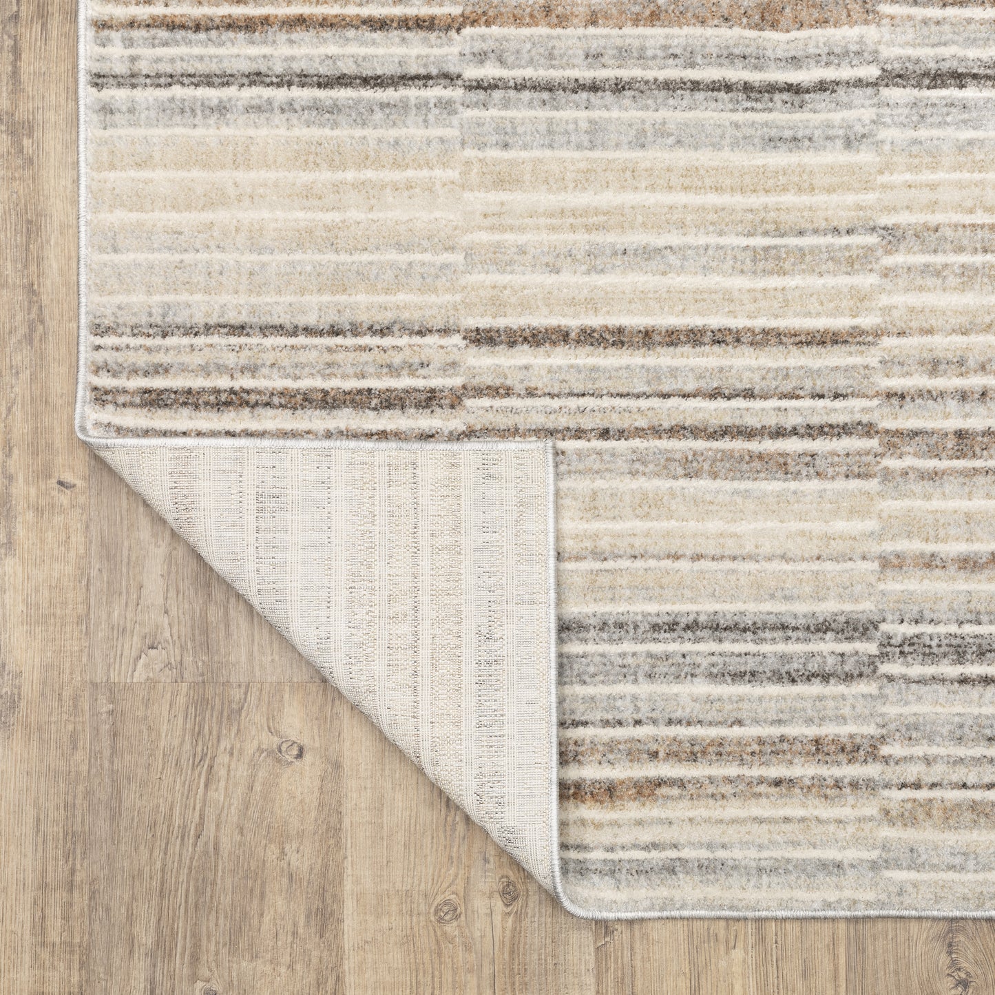Oliver Stripe Blue/ Rust Cut Pile Rug