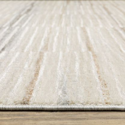 Oliver Stripe Blue/ Rust Cut Pile Rug