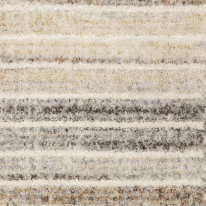 Oliver Stripe Blue/ Rust Cut Pile Rug