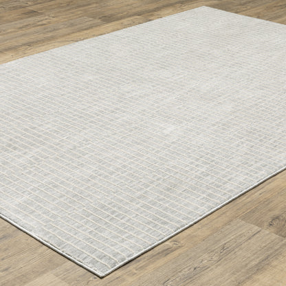 Oliver Stripe Grey/ Beige Geometric Cut Pile Rug