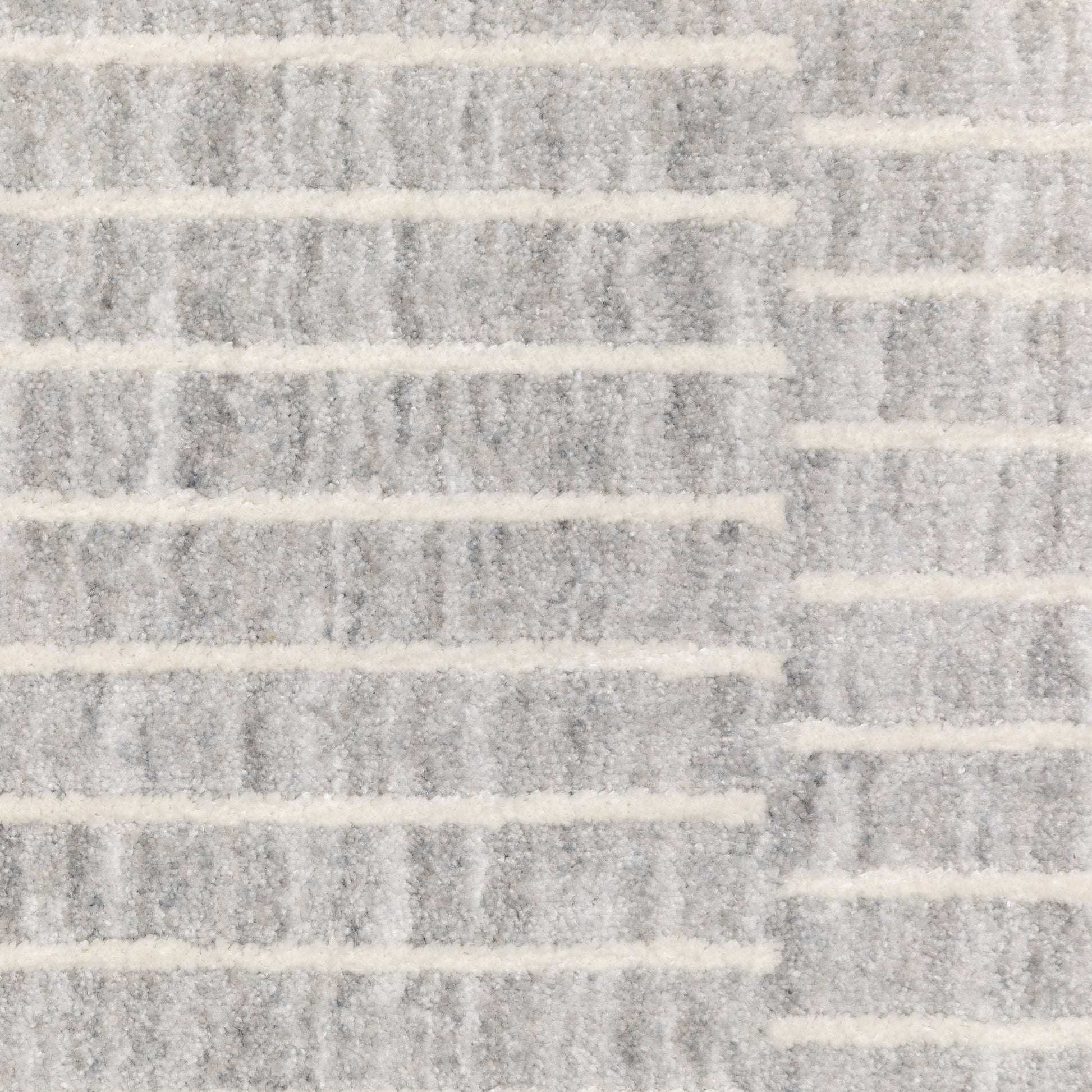 Oliver Stripe Grey/ Beige Geometric Cut Pile Rug