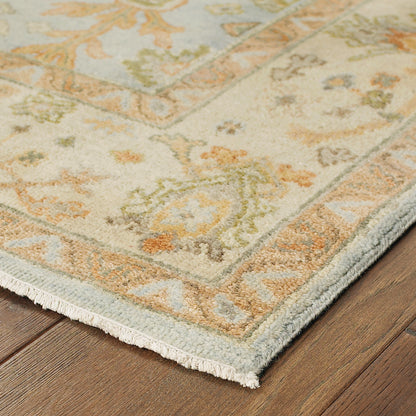 Palace Oriental Blue/ Sand Cut Pile Rug