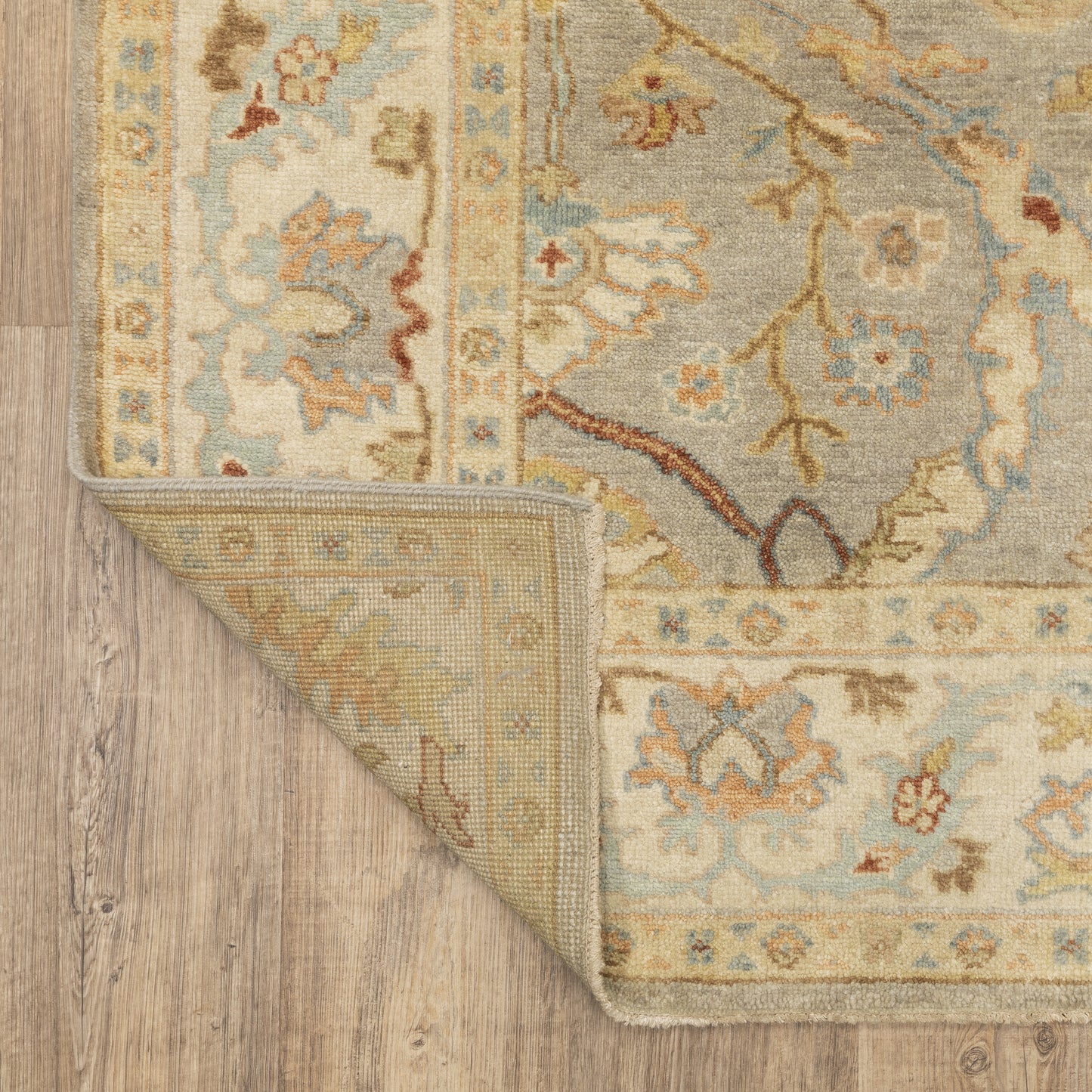 Palace Oriental Grey/ Beige Cut Pile Rug