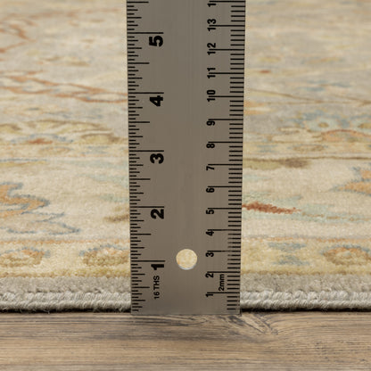 Palace Oriental Grey/ Beige Cut Pile Rug