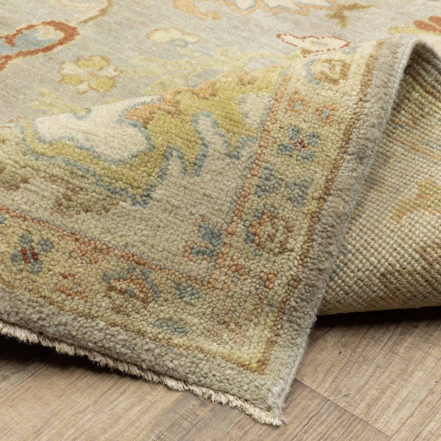 Palace Oriental Grey/ Beige Cut Pile Rug
