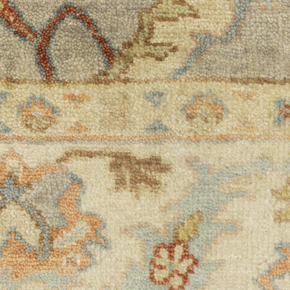 Palace Oriental Grey/ Beige Cut Pile Rug