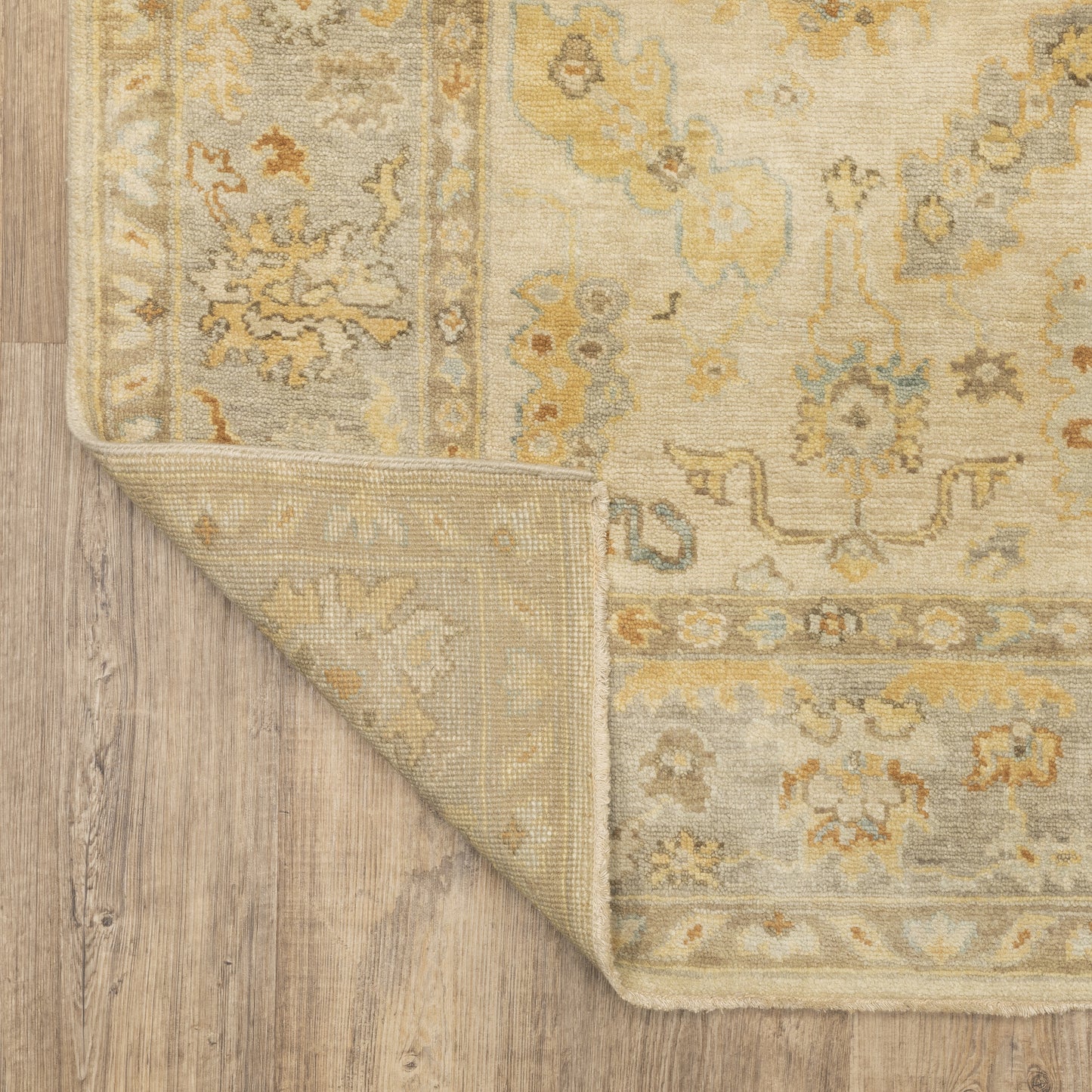 Palace Oriental Beige/ Grey Cut Pile Rug