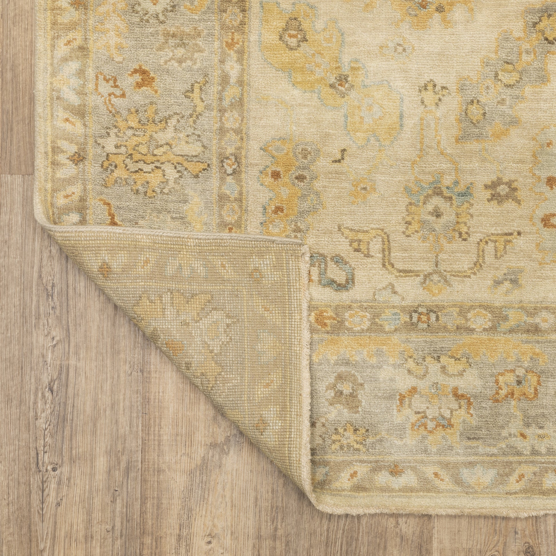 Palace Oriental Beige/ Grey Cut Pile Rug