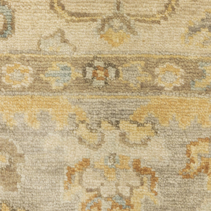 Palace Oriental Beige/ Grey Cut Pile Rug