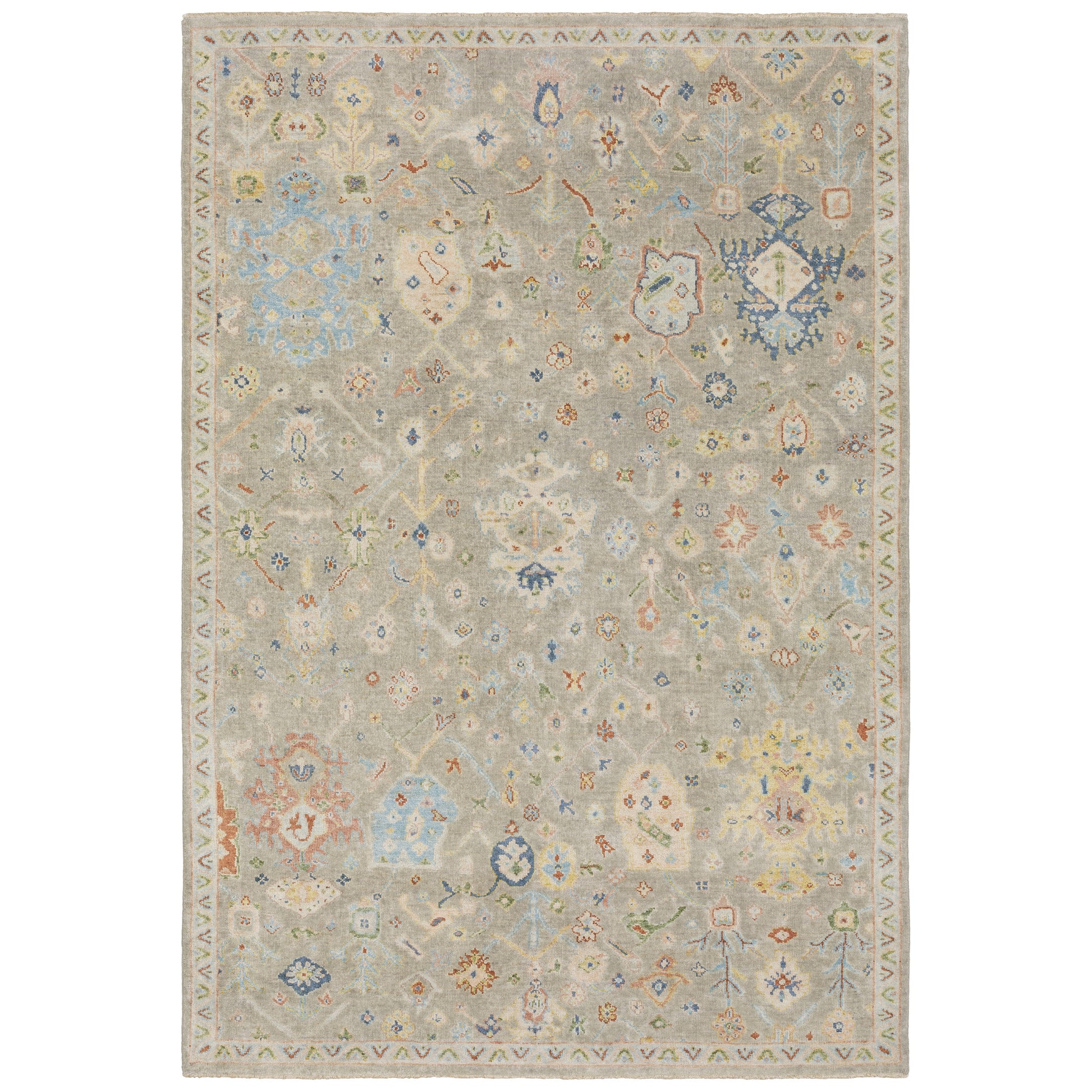 Palace Oriental Grey/ Multi Cut Pile Rug