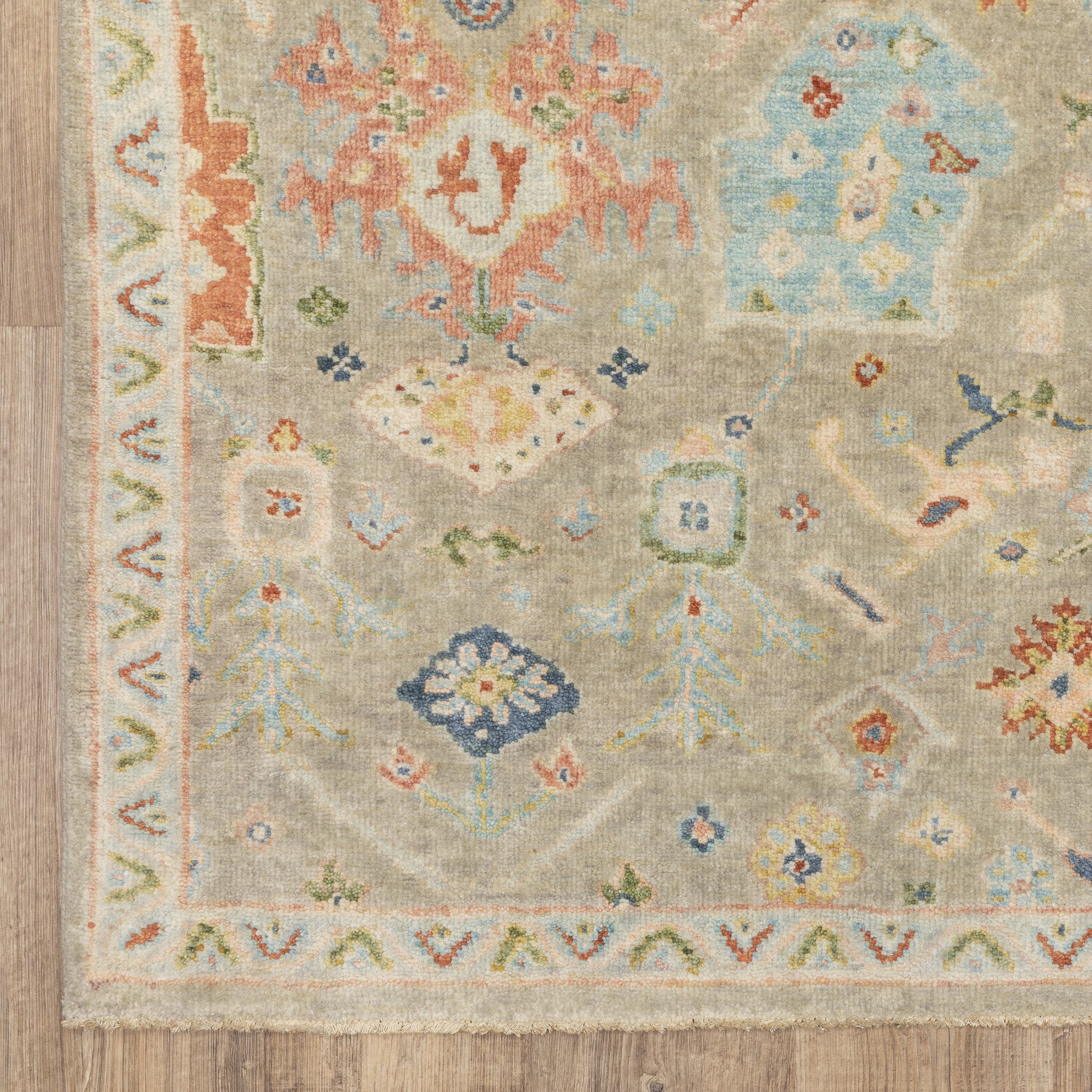 Palace Oriental Grey/ Multi Cut Pile Rug