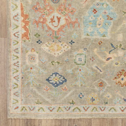 Palace Oriental Grey/ Multi Cut Pile Rug