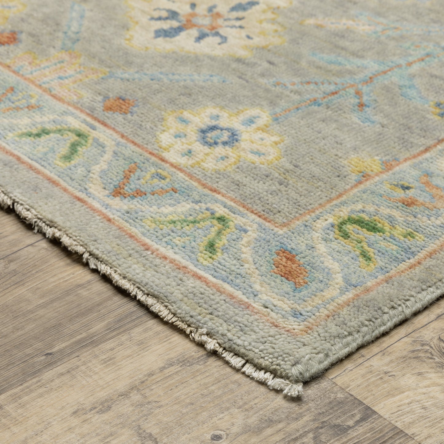 Palace Oriental Grey/ Multi Cut Pile Rug