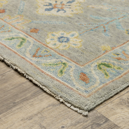Palace Oriental Grey/ Multi Cut Pile Rug
