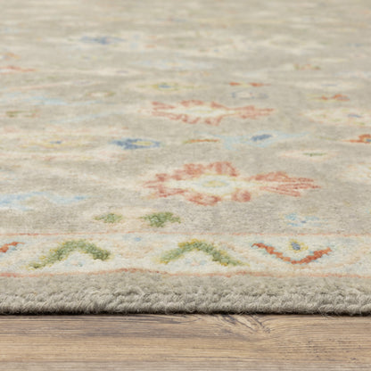 Palace Oriental Grey/ Multi Cut Pile Rug