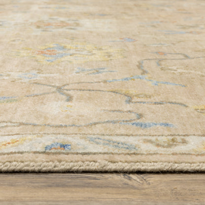 Palace Oriental Beige/ Multi Cut Pile Rug