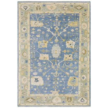 Palace Oriental Blue/ Green Cut Pile Rug