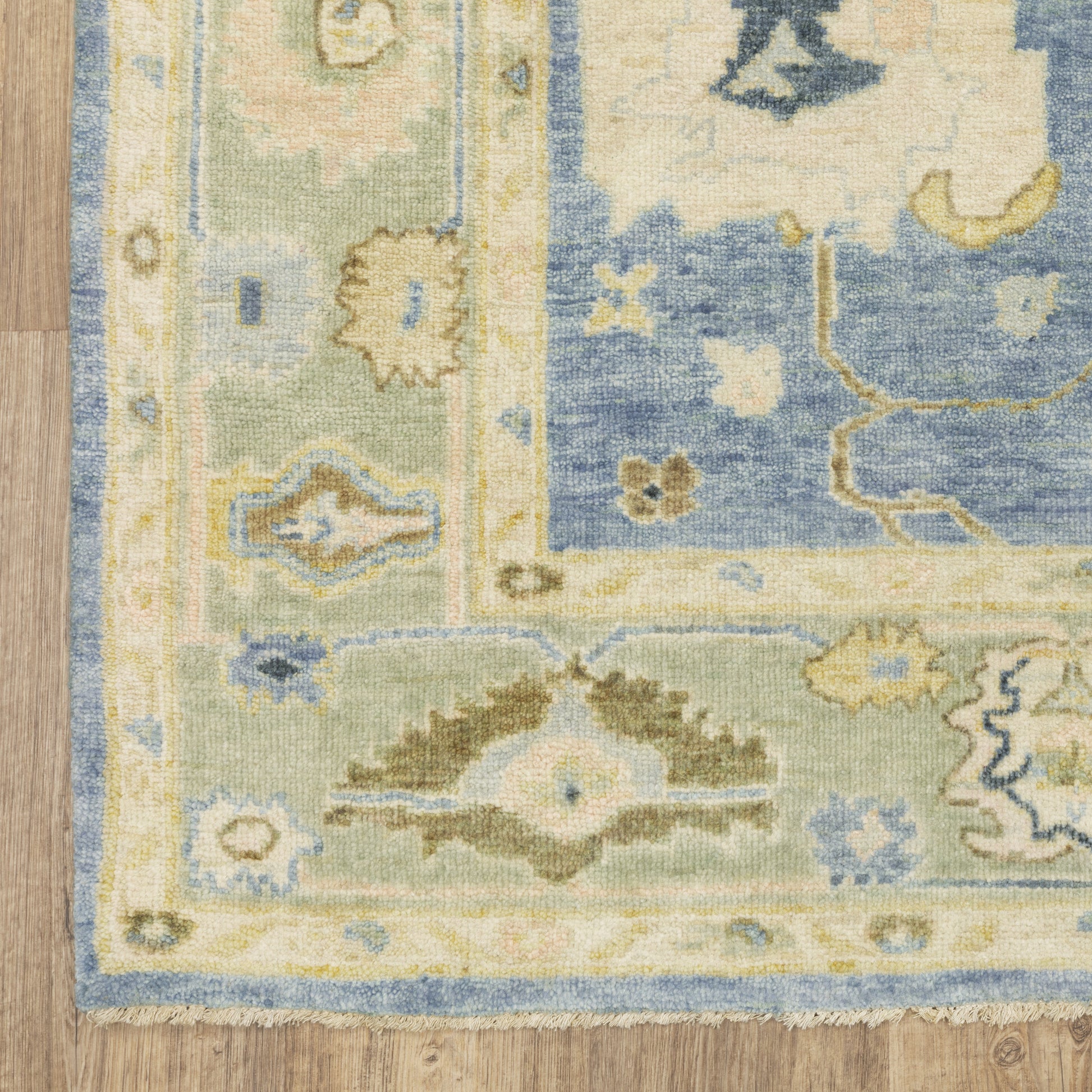 Palace Oriental Blue/ Green Cut Pile Rug