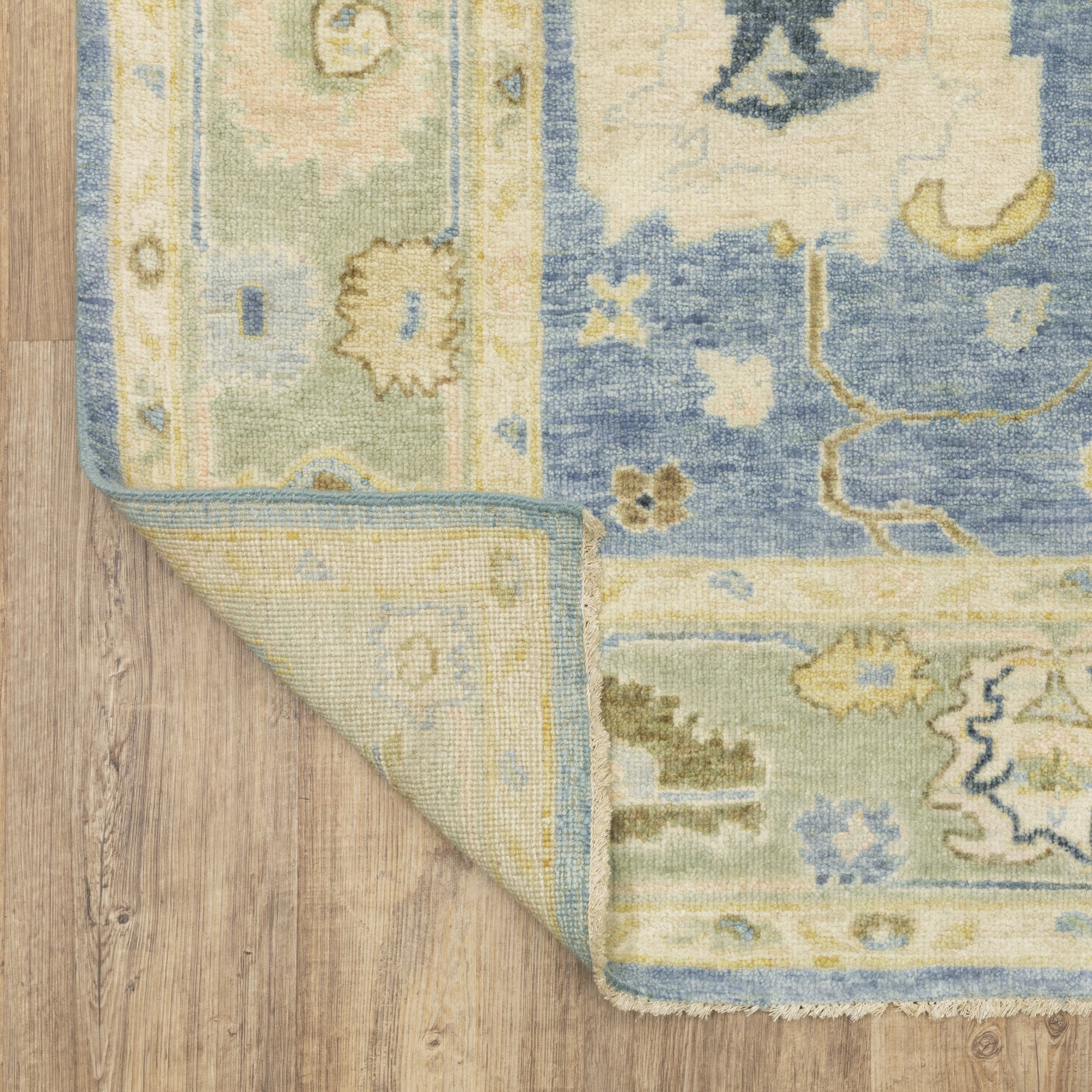 Palace Oriental Blue/ Green Cut Pile Rug