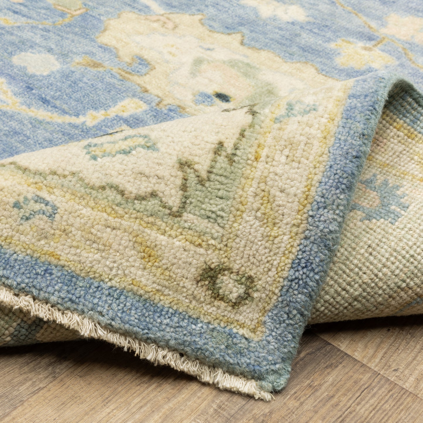 Palace Oriental Blue/ Green Cut Pile Rug