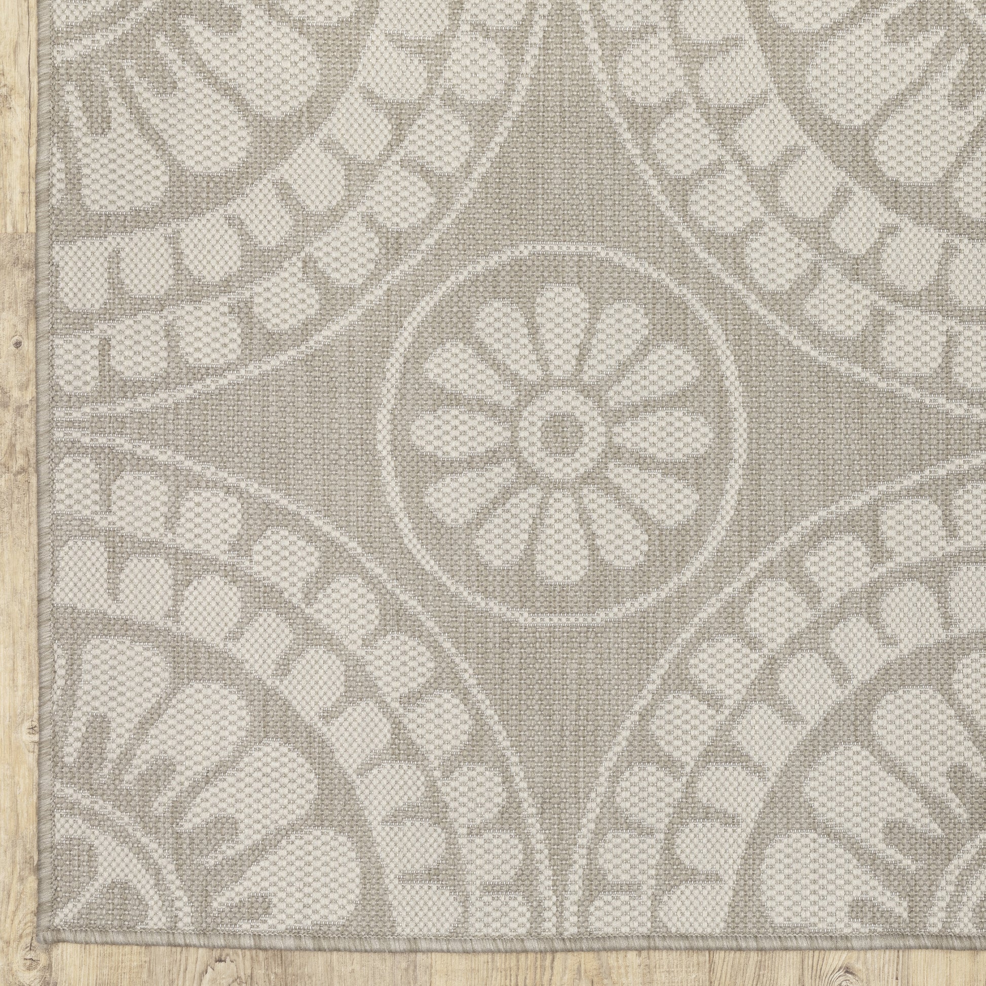 Portofino Circles Grey/ Ivory Outdoor Flat Weave Rug