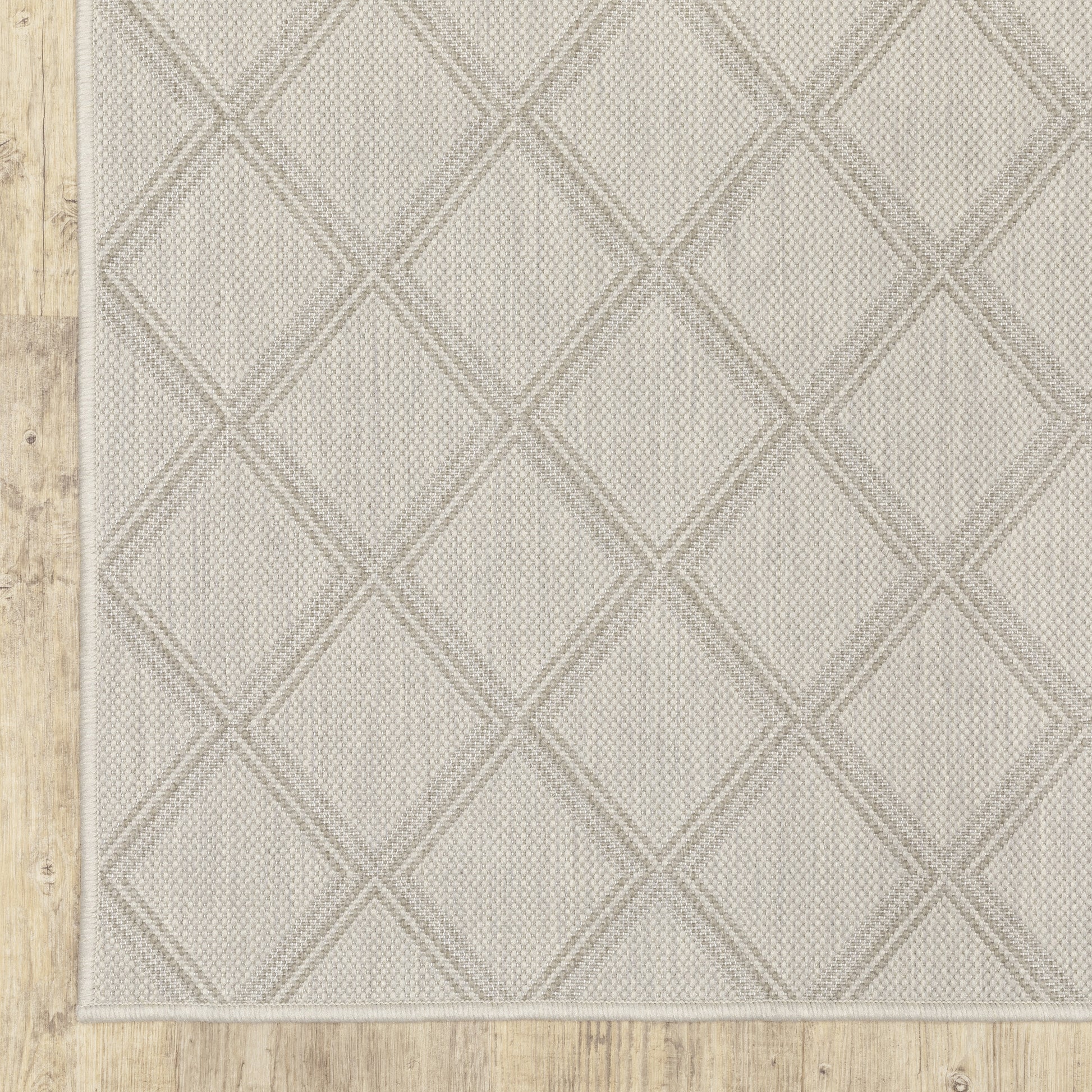 Portofino Outdoor Ivory/ Grey Lattice Flat Weave Rug