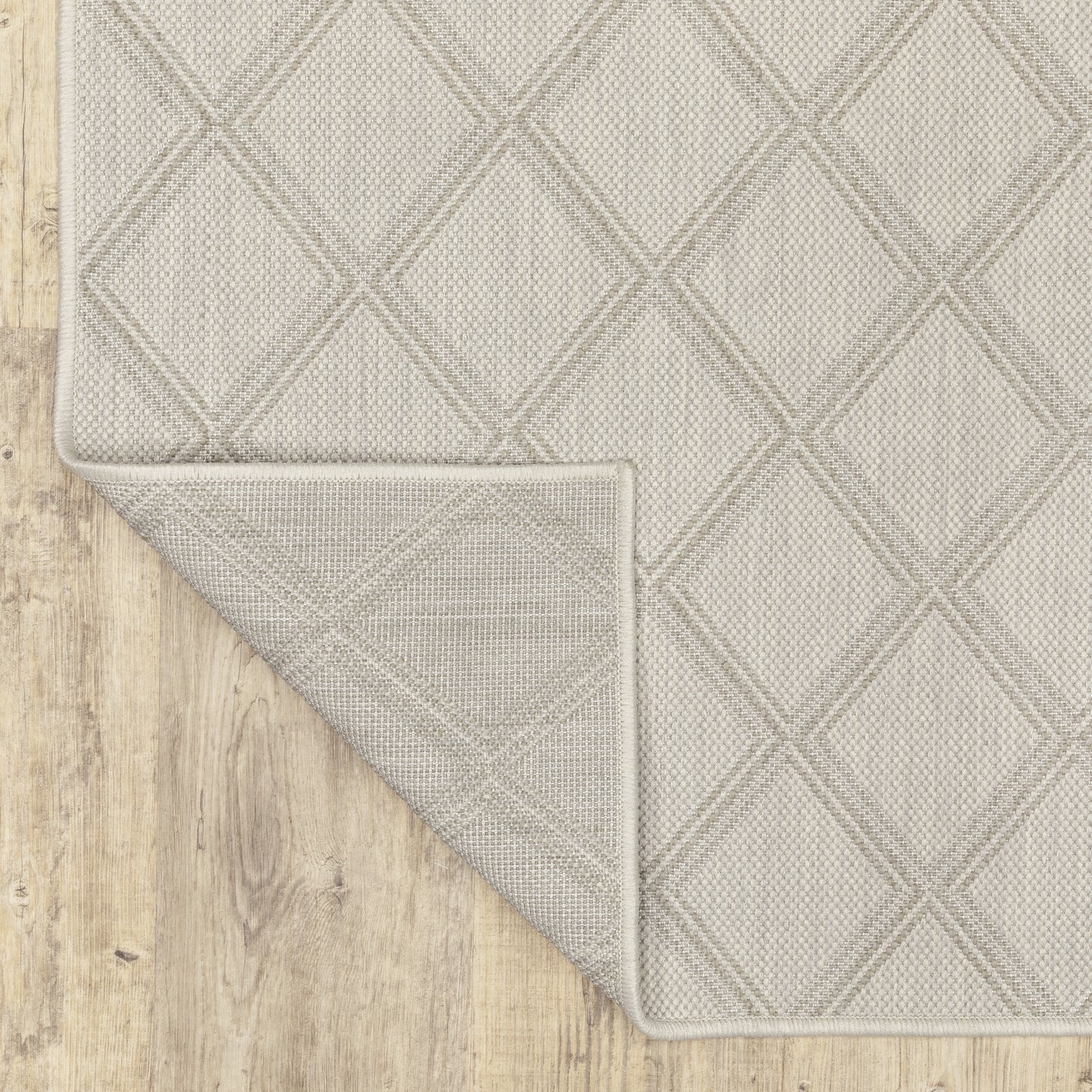 Portofino Outdoor Ivory/ Grey Lattice Flat Weave Rug