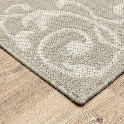 Portofino Medallion Grey/ Ivory Outdoor Flat Weave Rug
