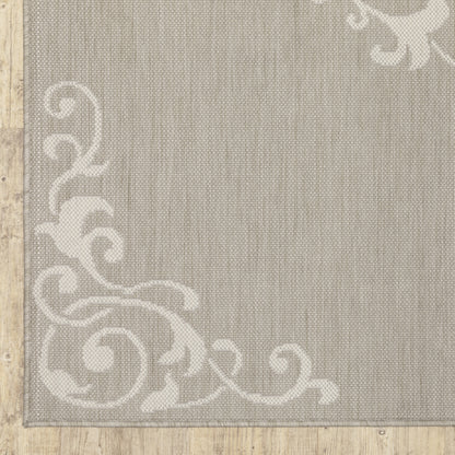 Portofino Medallion Grey/ Ivory Outdoor Flat Weave Rug