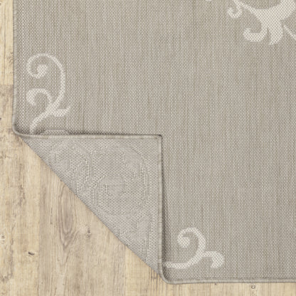 Portofino Medallion Grey/ Ivory Outdoor Flat Weave Rug