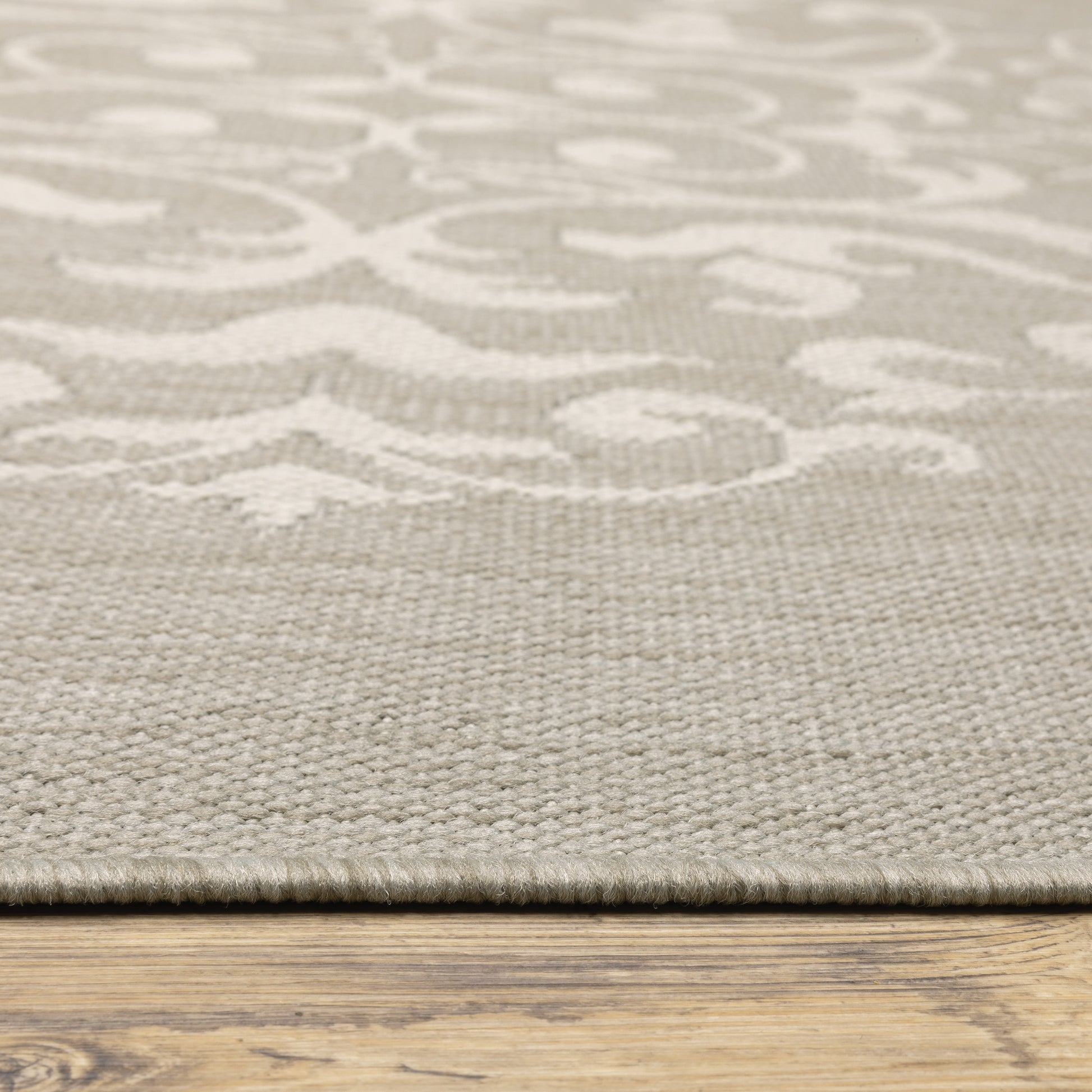 Portofino Medallion Grey/ Ivory Outdoor Flat Weave Rug