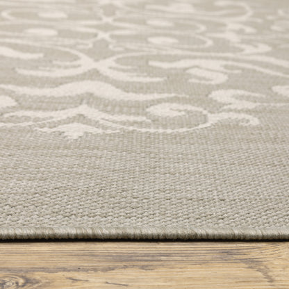Portofino Medallion Grey/ Ivory Outdoor Flat Weave Rug