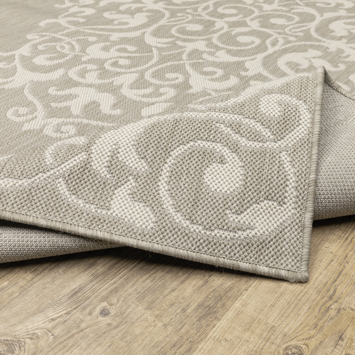 Portofino Medallion Grey/ Ivory Outdoor Flat Weave Rug