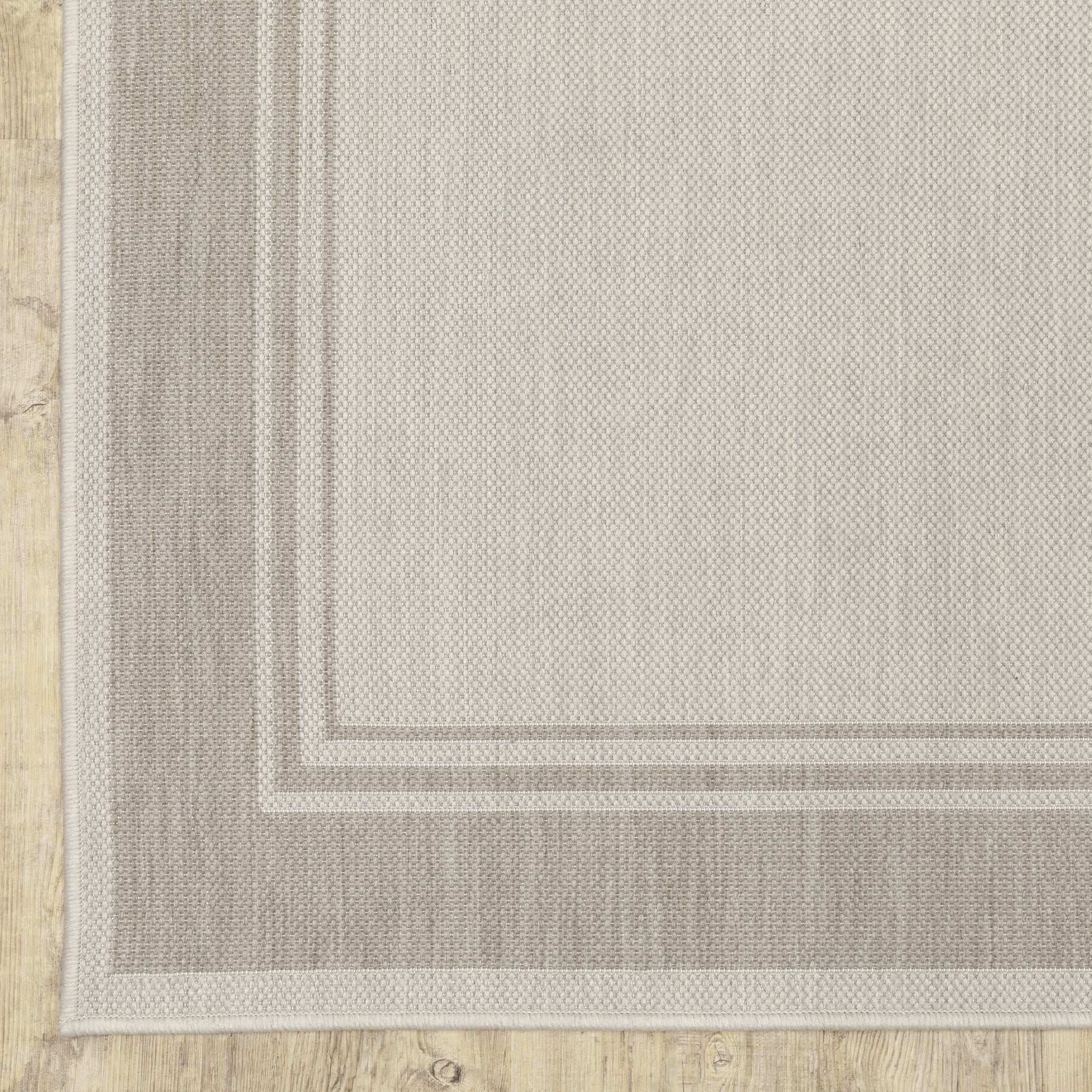 Portofino Outdoor Ivory/ Grey Border Flat Weave Rug