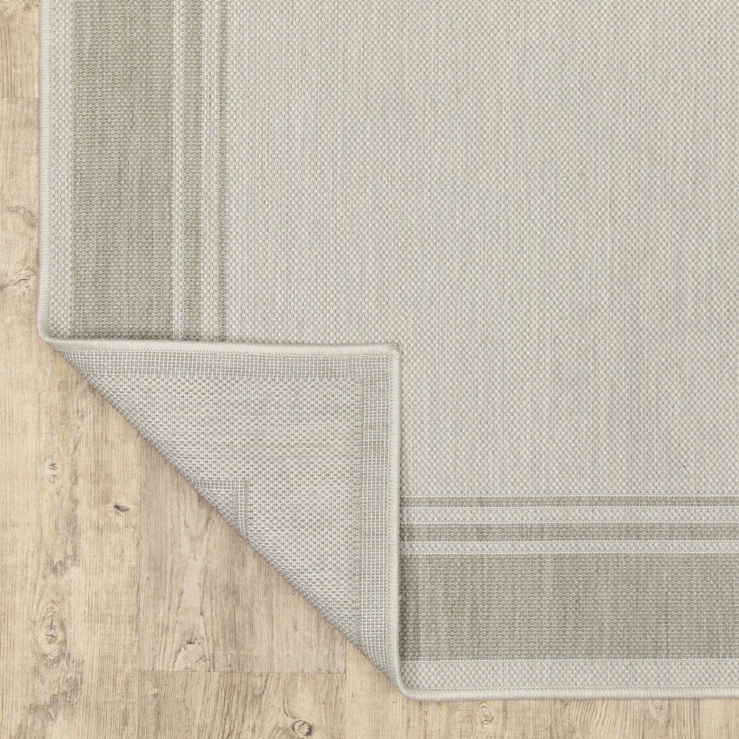 Portofino Outdoor Ivory/ Grey Border Flat Weave Rug