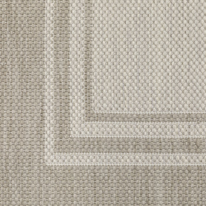 Portofino Outdoor Ivory/ Grey Border Flat Weave Rug