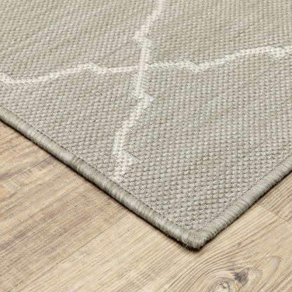 Portofino Lattice Grey/ Ivory Outdoor Flat Weave Rug