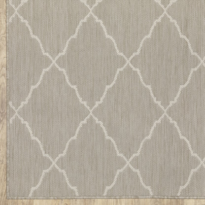 Portofino Lattice Grey/ Ivory Outdoor Flat Weave Rug