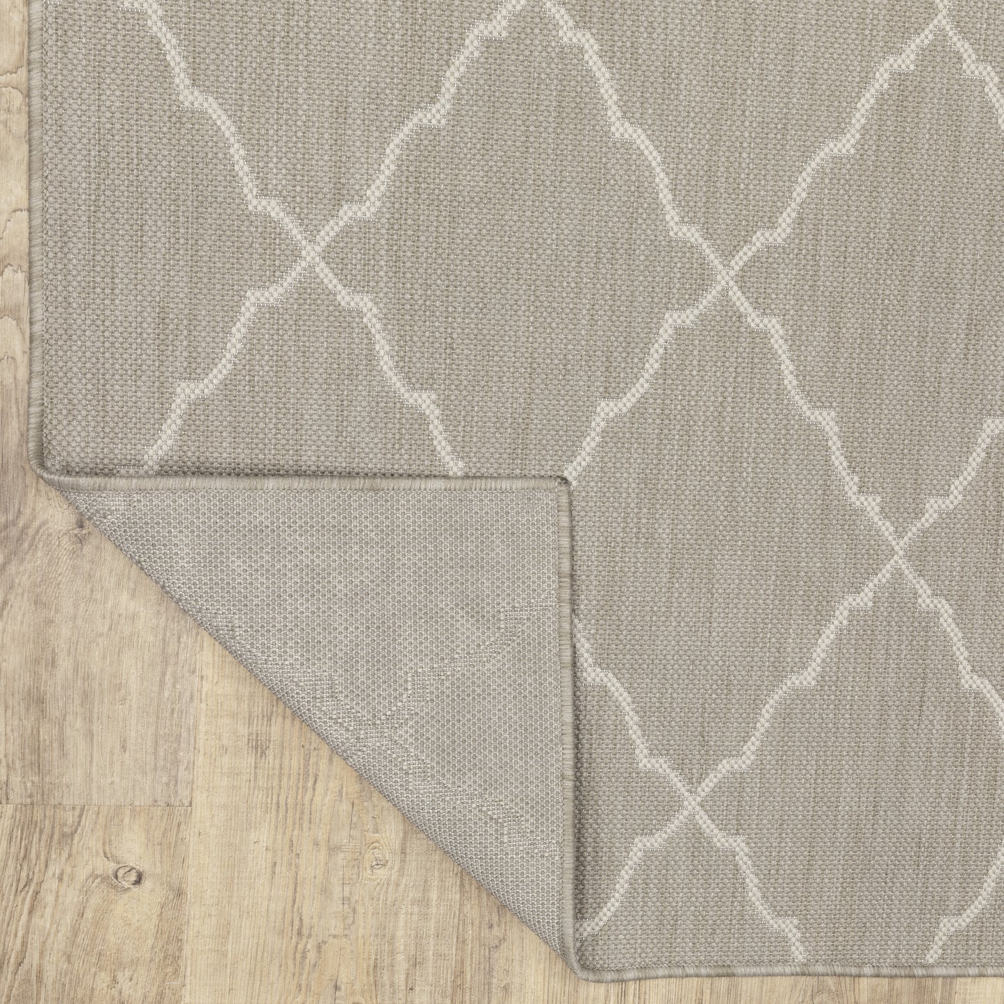 Portofino Lattice Grey/ Ivory Outdoor Flat Weave Rug