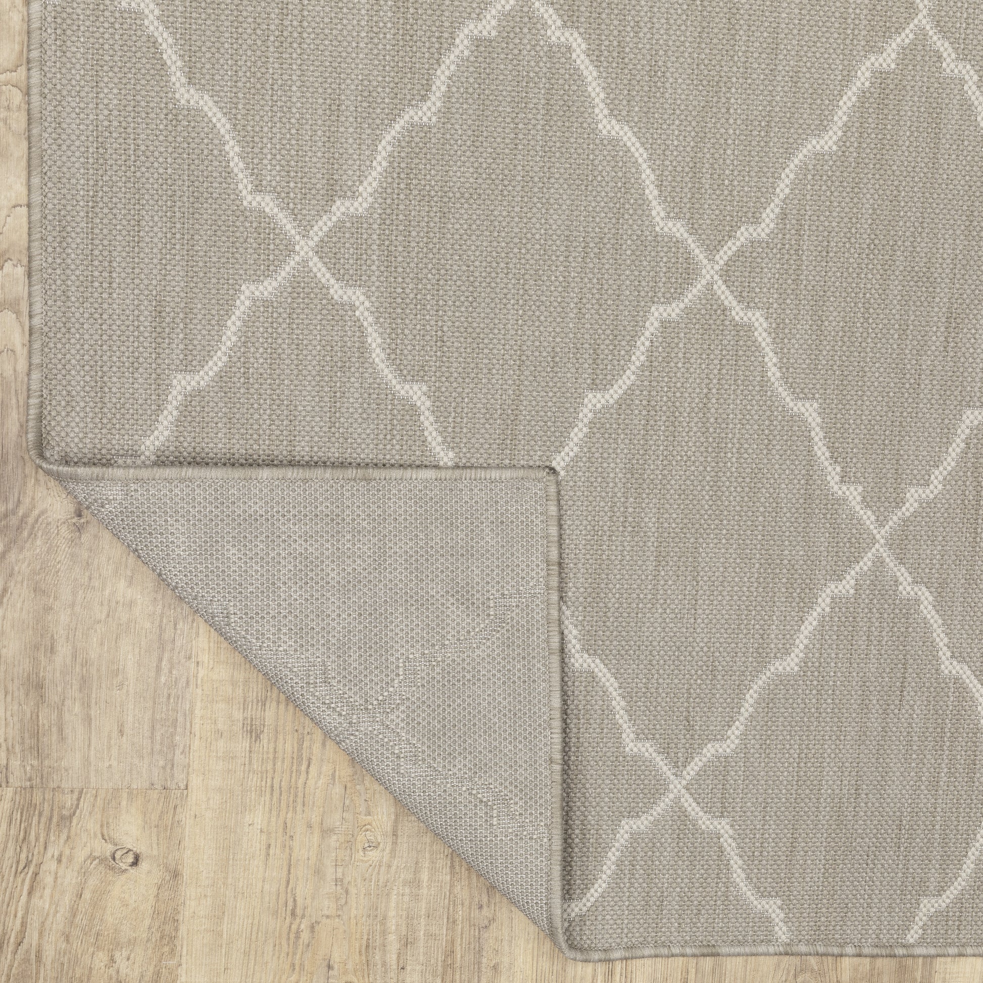 Portofino Lattice Grey/ Ivory Outdoor Flat Weave Rug